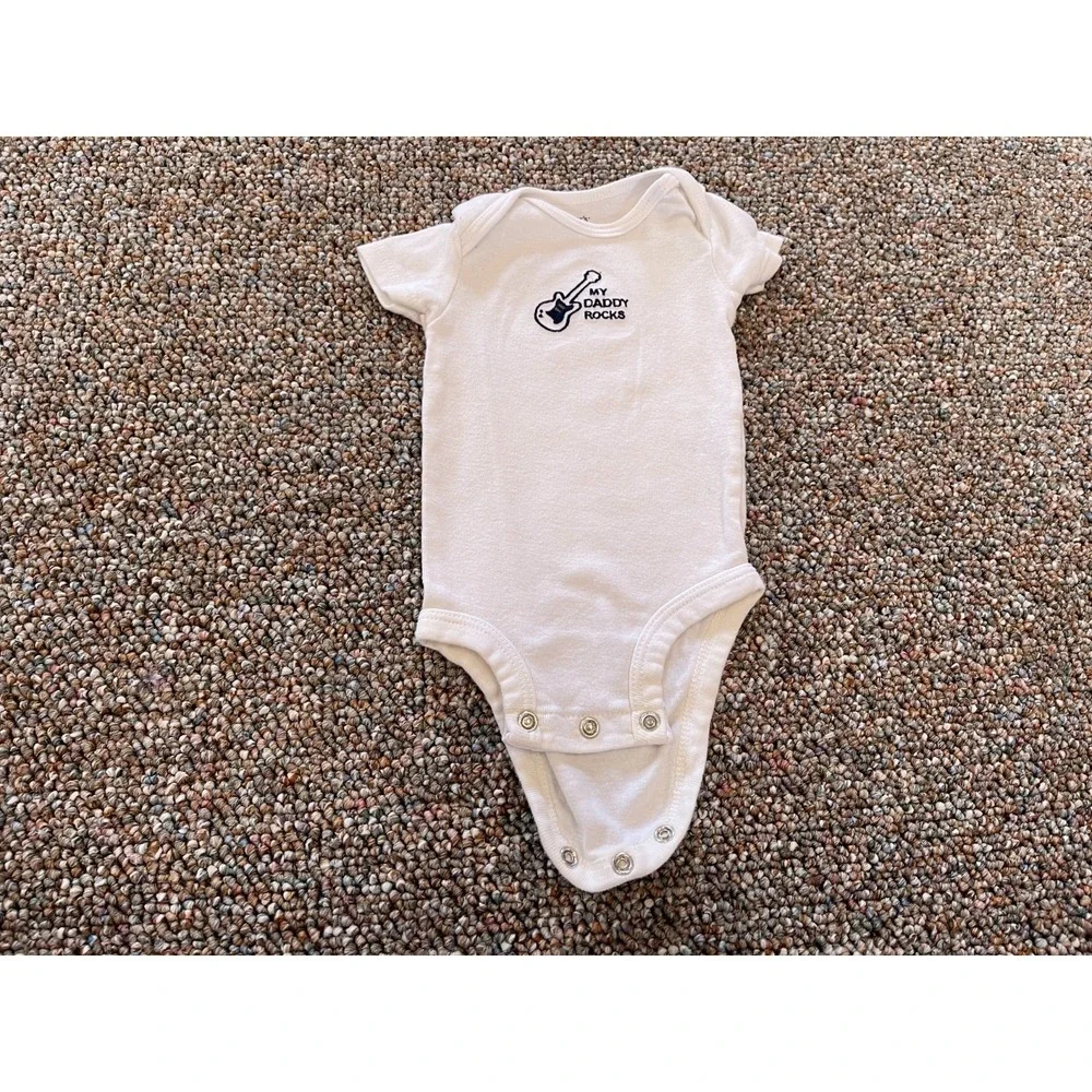 Carter's Boys My Daddy Rocks Guitar White Bodysuit 3M